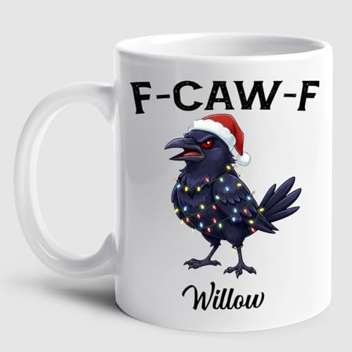 Caw-F Crow Accent Custom Humor Gift For | Customised Coffee Mug | 11 OZ
