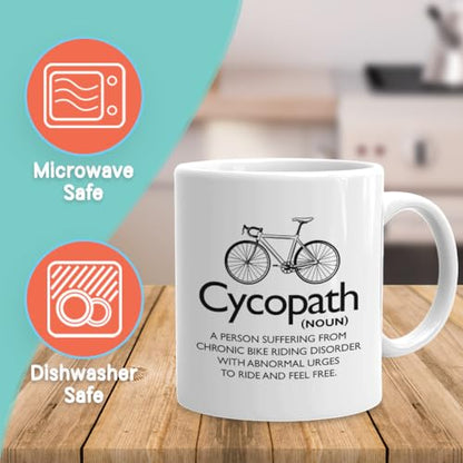 Biker Dictionary Cycopath Definition Bicycle | Ceramic Coffee Mug | 11 OZ