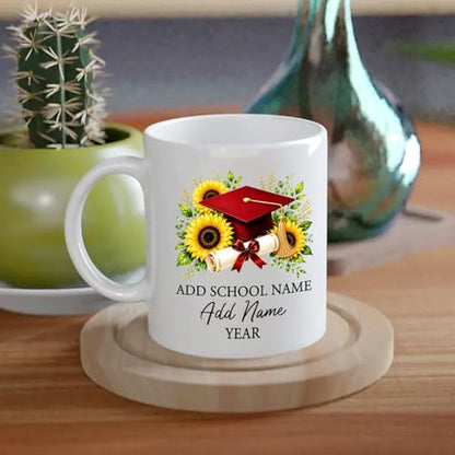 Customized Graduation Cap with Name | Customised Coffee Mug | 11 OZ