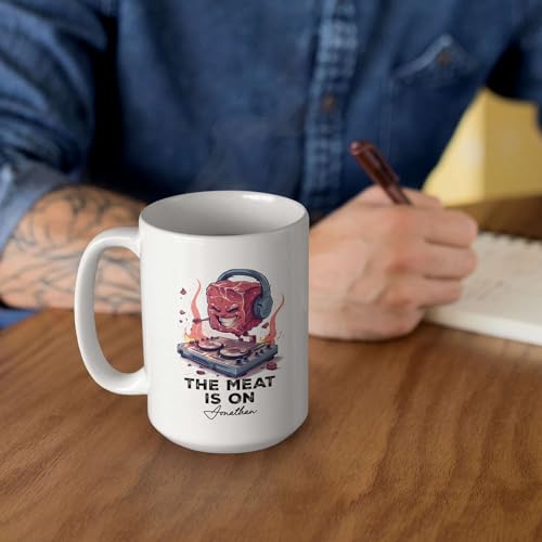 Steak DJ With Custom Name Personalized | Customised Coffee Mug | 11 OZ