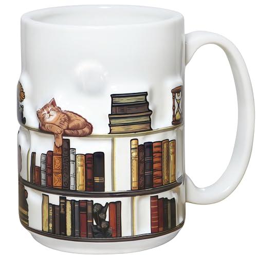 Full-Wrap Embossed 3D Book For Lovers Gifts | Ceramic Coffee Mug | 11 OZ