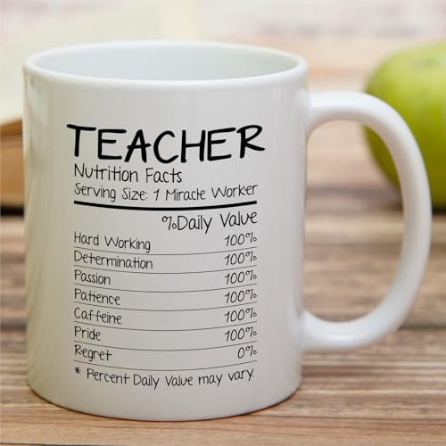 Funny Teacher Nutrition Facts or Holidays | Ceramic Coffee Mug | 11 OZ