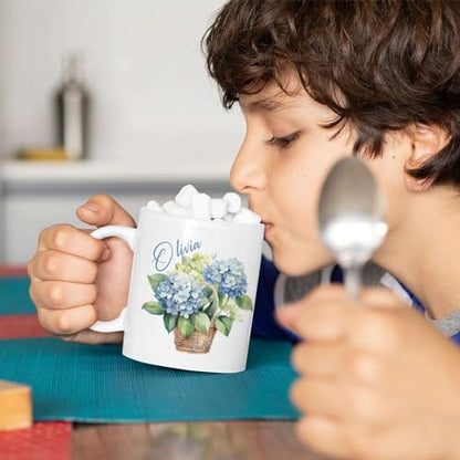 Novelty Customized Hydrangea Travel Custom | Customised Coffee Mug | 11 OZ
