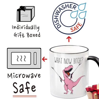 Novelty Dinosaur Birthday Gift for Besties | Ceramic Coffee Mug | 11 OZ