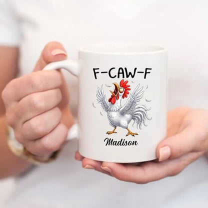 Custom Crazy Angry Chicken Rooster Caw-F 11 | Customised Coffee Mug | 11 OZ