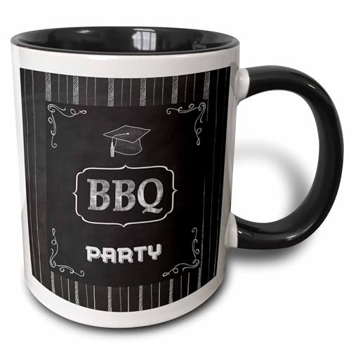 BBQ Graduation Party Grad Cap on Chalkboard | Ceramic Coffee Mug | 11 OZ