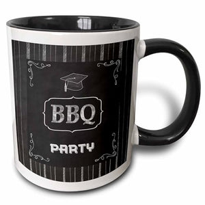 BBQ Graduation Party Grad Cap on Chalkboard | Ceramic Coffee Mug | 11 OZ