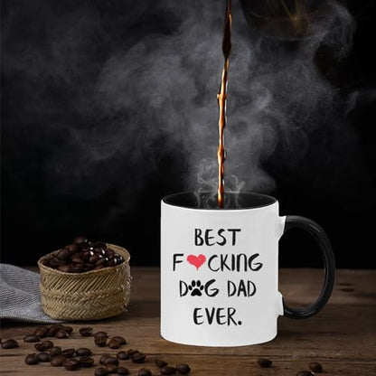 Kropsis Best Fucking Dog Dad Ever Present Idea | Ceramic Coffee Mug | 11 OZ