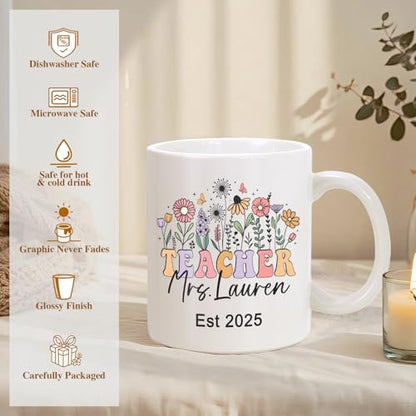 Elemtansy Personalized Teacher Appreciation | Customised Coffee Mug | 11 OZ