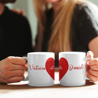 Custom Couples Personalized Valentine s Day | Customised Coffee Mug | 11 OZ