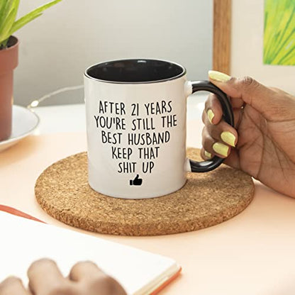21 Year Anniversary for Him 21st Wedding | Ceramic Coffee Mug | 11 OZ