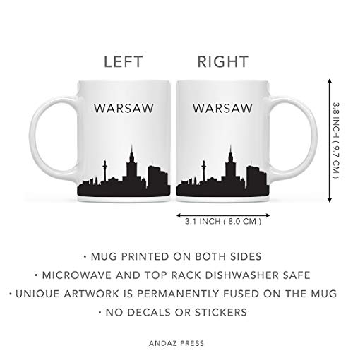 Tourist Travel Souvenir Gift Warsaw Poland | Ceramic Coffee Mug | 11 OZ