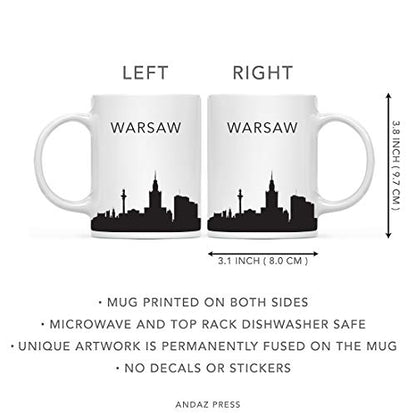 Tourist Travel Souvenir Gift Warsaw Poland | Ceramic Coffee Mug | 11 OZ