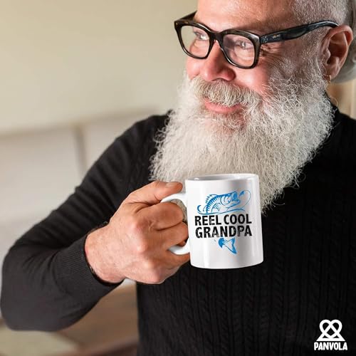 Reel Cool Grandpa Fishing Gifts For Men From | Ceramic Coffee Mug | 11 OZ