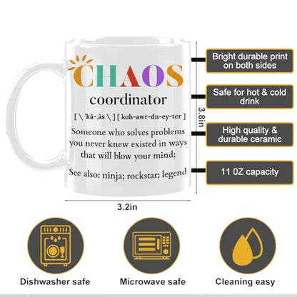 Chaos Coordinator Gifts Appreciation for Boss | Ceramic Coffee Mug | 11 OZ