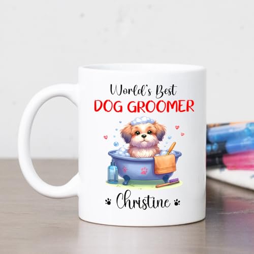 Personalized Dog Groomer World s Best | Customised Coffee Mug | 11 OZ