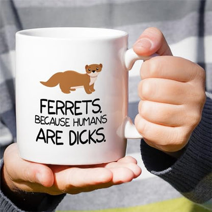 Funny Ferret Lover Mom or Dad Humorous Gift | Ceramic Coffee Mug | 11 OZ