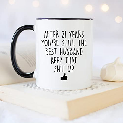 21 Year Anniversary for Him 21st Wedding | Ceramic Coffee Mug | 11 OZ