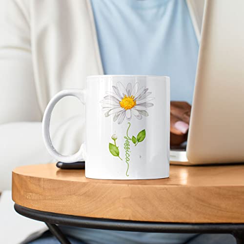 CUBICER Personalized Daisy Flower | Customised Coffee Mug | 11 OZ