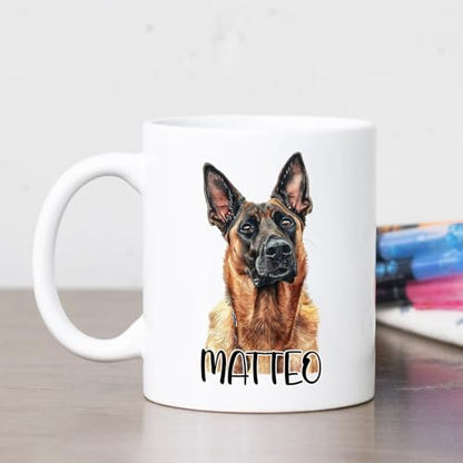 Personalized Choose Name Malinois Gift For | Customised Coffee Mug | 11 OZ