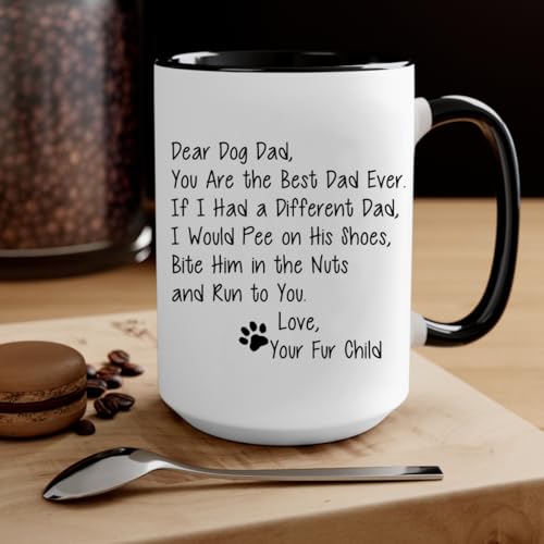 Personalized Dog Dad Ever Custom Happy | Customised Coffee Mug | 11 OZ