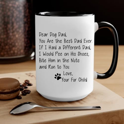 Personalized Dog Dad Ever Custom Happy | Customised Coffee Mug | 11 OZ
