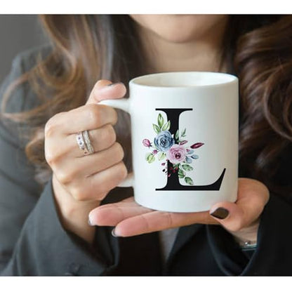 Personalized L Gifts Novelty Monogrammed | Customised Coffee Mug | 11 OZ