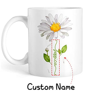 CUBICER Personalized Daisy Flower | Customised Coffee Mug | 11 OZ