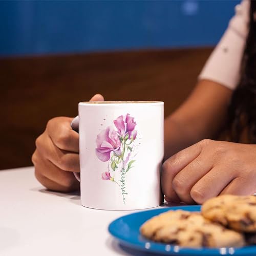 Personalized Name With Sweet Pea Customized | Customised Coffee Mug | 11 OZ