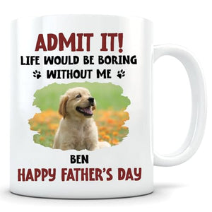 Custom Dog Dad with Dogs Names | Ceramic Coffee Mug | Father's Day Gift | Stylish Printed Design | Tea & Coffee Cup | 11oz