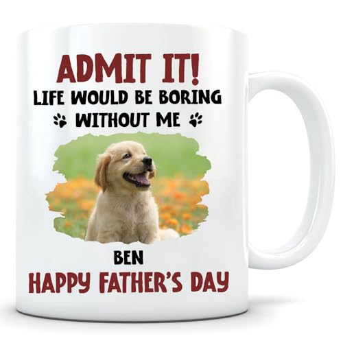 Custom Dog Dad with Dogs Names | Ceramic Coffee Mug | Father's Day Gift | Stylish Printed Design | Tea & Coffee Cup | 11oz