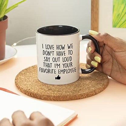 YouNique Boss Favorite Employee Worlds Best | Ceramic Coffee Mug | 11 OZ