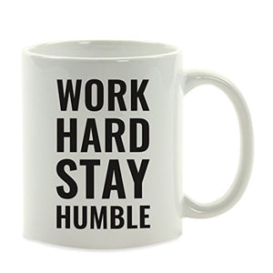Motivational Gift Work Hard Stay Humble 1-Pack | Ceramic Coffee Mug | 11 OZ