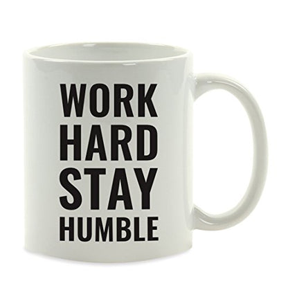 Motivational Gift Work Hard Stay Humble 1-Pack | Ceramic Coffee Mug | 11 OZ