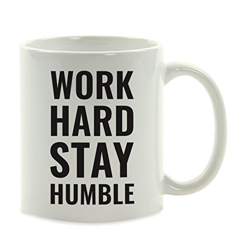 Motivational Gift Work Hard Stay Humble 1-Pack | Ceramic Coffee Mug | 11 OZ