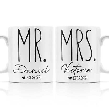Personalized Couples MR and MRS Custom with | Customised Coffee Mug | 11 OZ