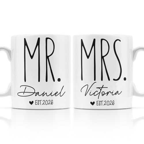 Personalized Couples MR and MRS Custom with | Customised Coffee Mug | 11 OZ