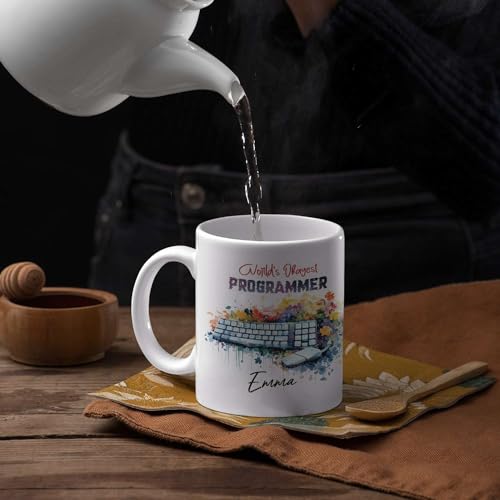 Floral Mouse And Keyboard Design | Customised Coffee Mug | 11 OZ