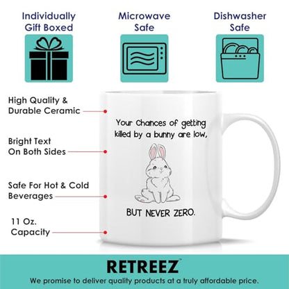 Funny Rabbit Lover Bunny or Cute Sarcastic | Ceramic Coffee Mug | 11 OZ