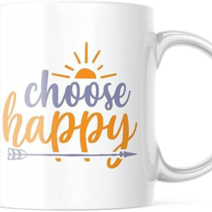Choose Happy Inspirational | Ceramic Coffee Mug | 11 OZ