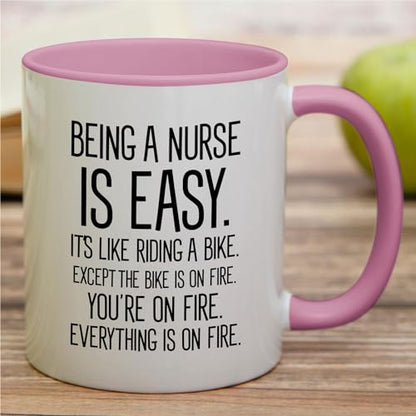 Funny Being a Nurse is Easy Sarcasm Funny | Ceramic Coffee Mug | 11 OZ