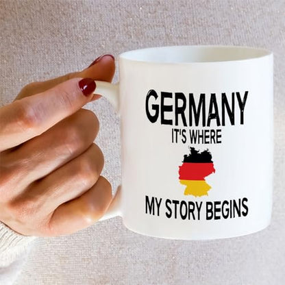 Proud German Germany It s Where My Story | Ceramic Coffee Mug | 11 OZ