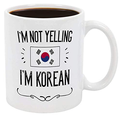 Korean Funny Korea Souvenirs I m Not Yelling | Ceramic Coffee Mug | 11 OZ
