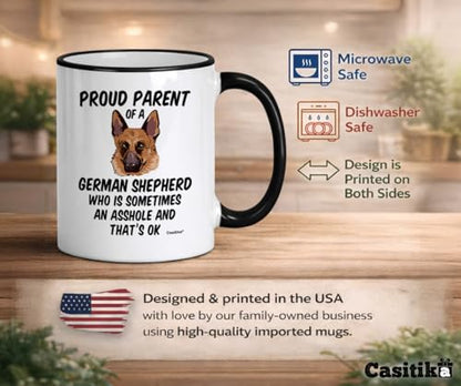 German Shepherd Gifts Shepard Proud Parent Of | Ceramic Coffee Mug | 11 OZ