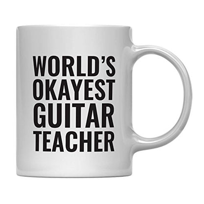 Teacher Gag Gift World s Okayest Guitar 1-Pack | Ceramic Coffee Mug | 11 OZ