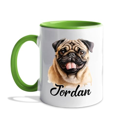 Personalized Pugs Customized With Name Pug | Customised Coffee Mug | 11 OZ