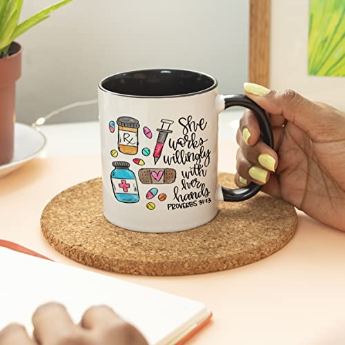 Pharmacist for Women Proverbs 21 13 Pharmacy | Ceramic Coffee Mug | 11 OZ