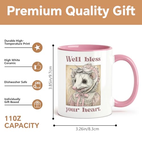 Bless Your Heart Opossum Lover Gift Country | Ceramic Coffee Mug | 11 OZ
