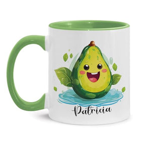 Novelty Avocado Personalized Name Cute | Customised Coffee Mug | 11 OZ