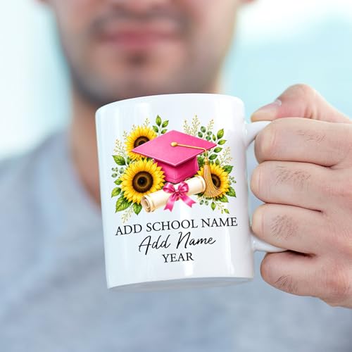 Custom Name Year Graduation Cap | Customised Coffee Mug | 11 OZ